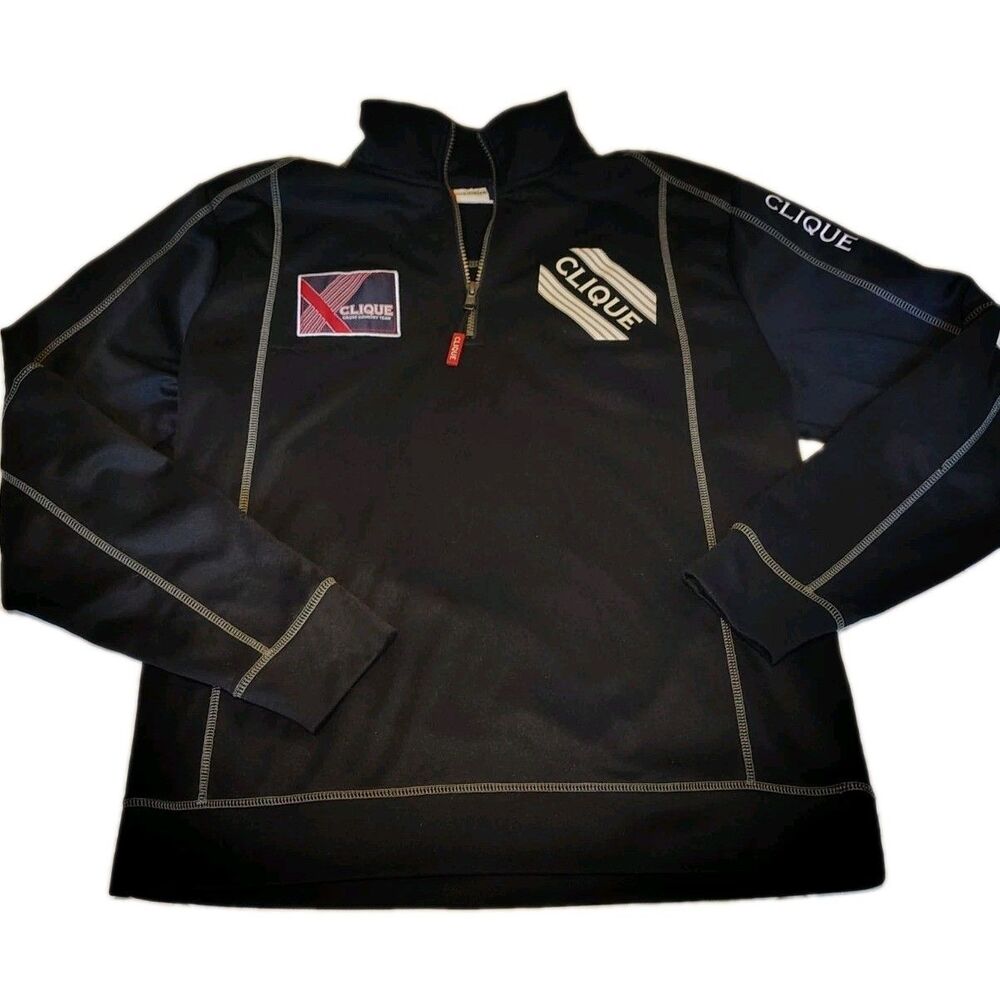 Clique Ski Patrol Black 1/4 Zip Pullover Jacket Size Large L/G Athletic Outdoor